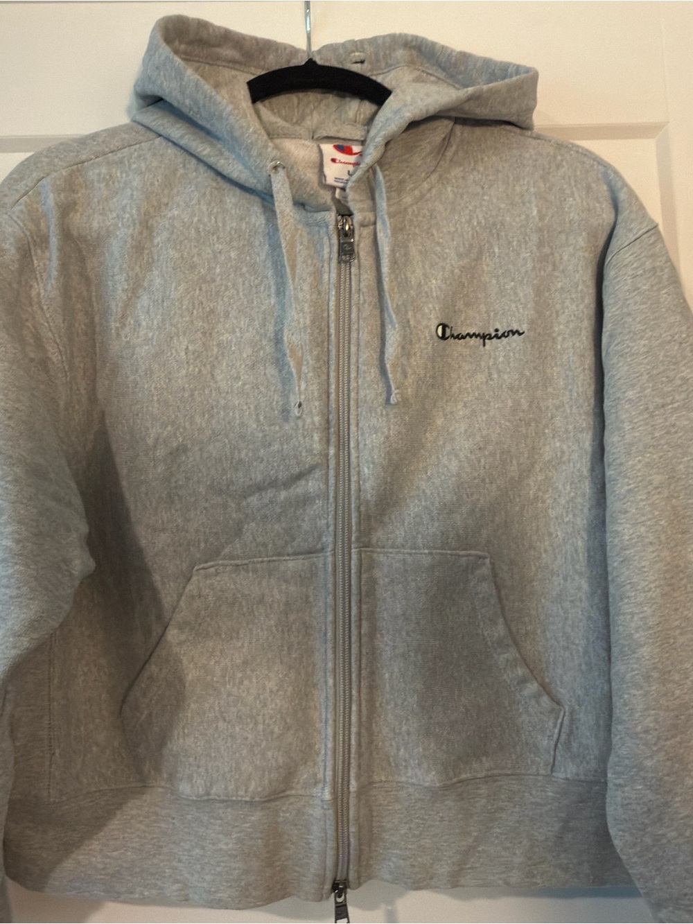 CHAMPION Light Gray Full-Double Zip Hoodie